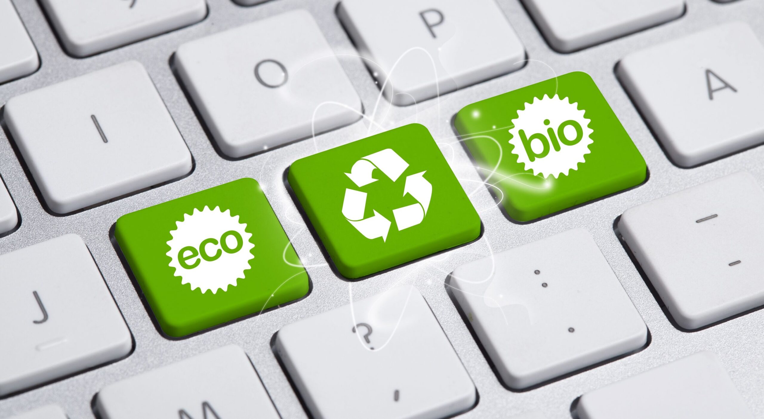 12685311 - eco keyboard, green recycling concept